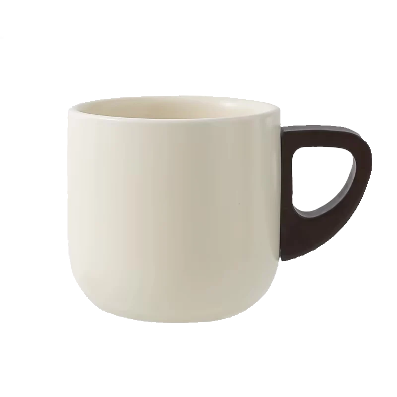 Handcrafted Ceramic Espresso Cup with Wooden Handle