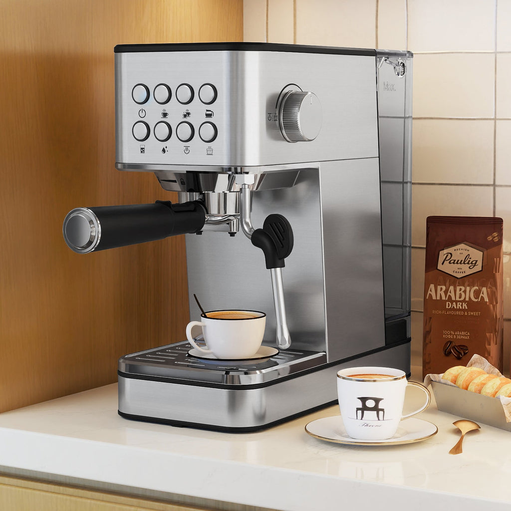 20-Bar Espresso Machine with Milk Frother — Stainless Steel