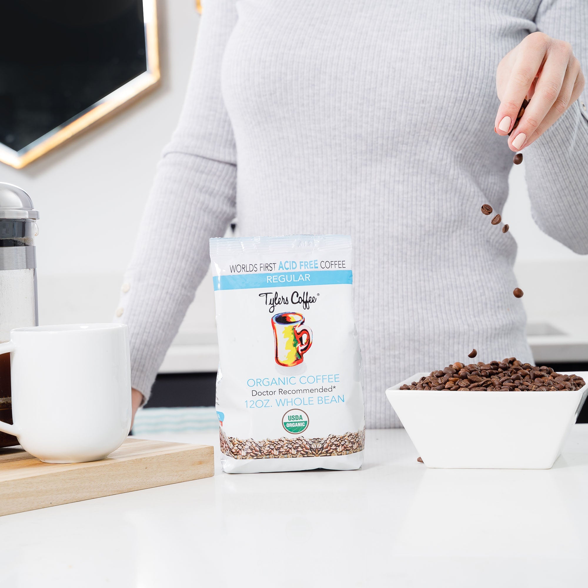 Tylers Regular Acid Free Whole Bean Coffee, 12 oz
