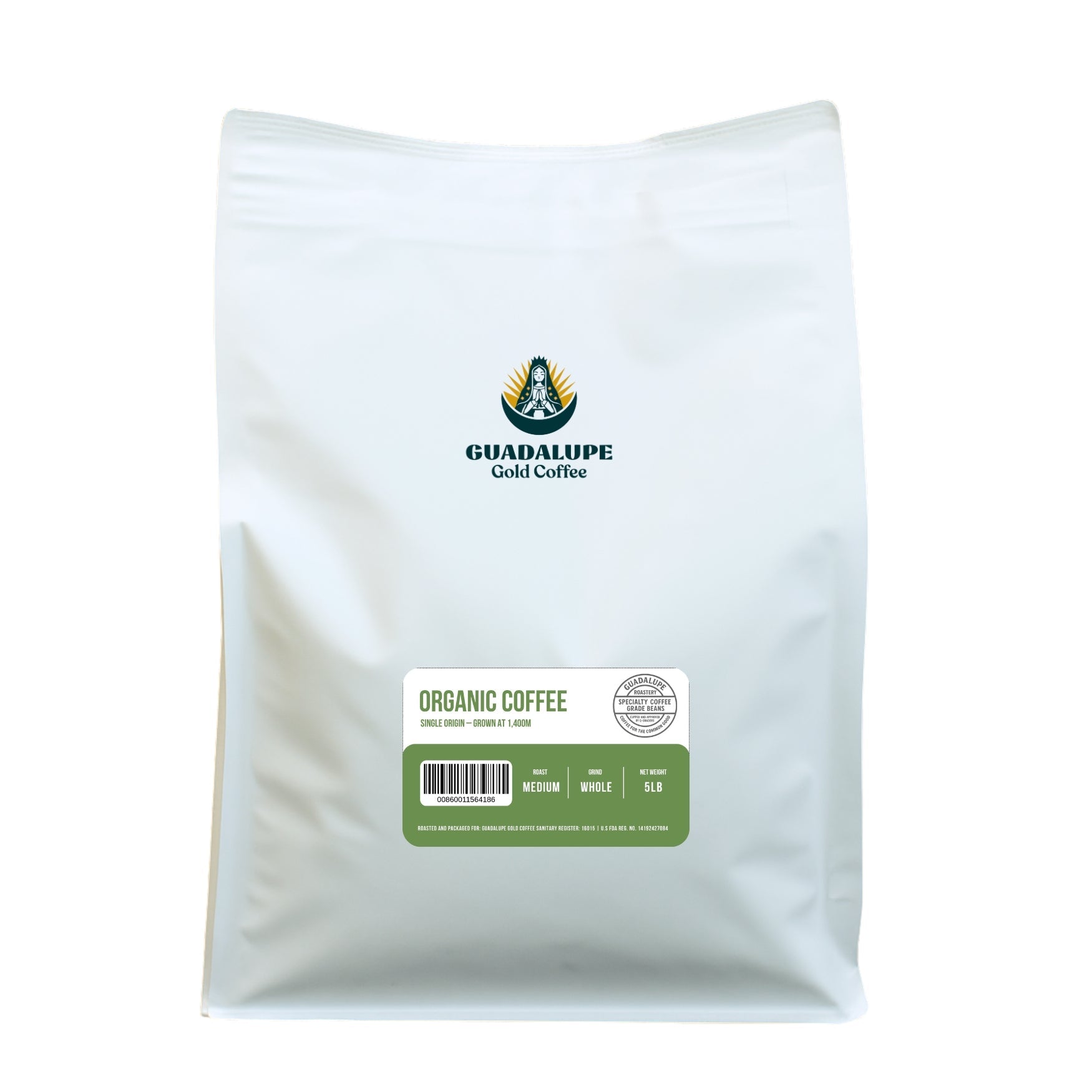 Guadalupe Organic Single-Origin Coffee — 12 oz & 5 lb