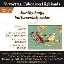 Sumatra - Medium Roast, Takengon Highlands supplier image 3