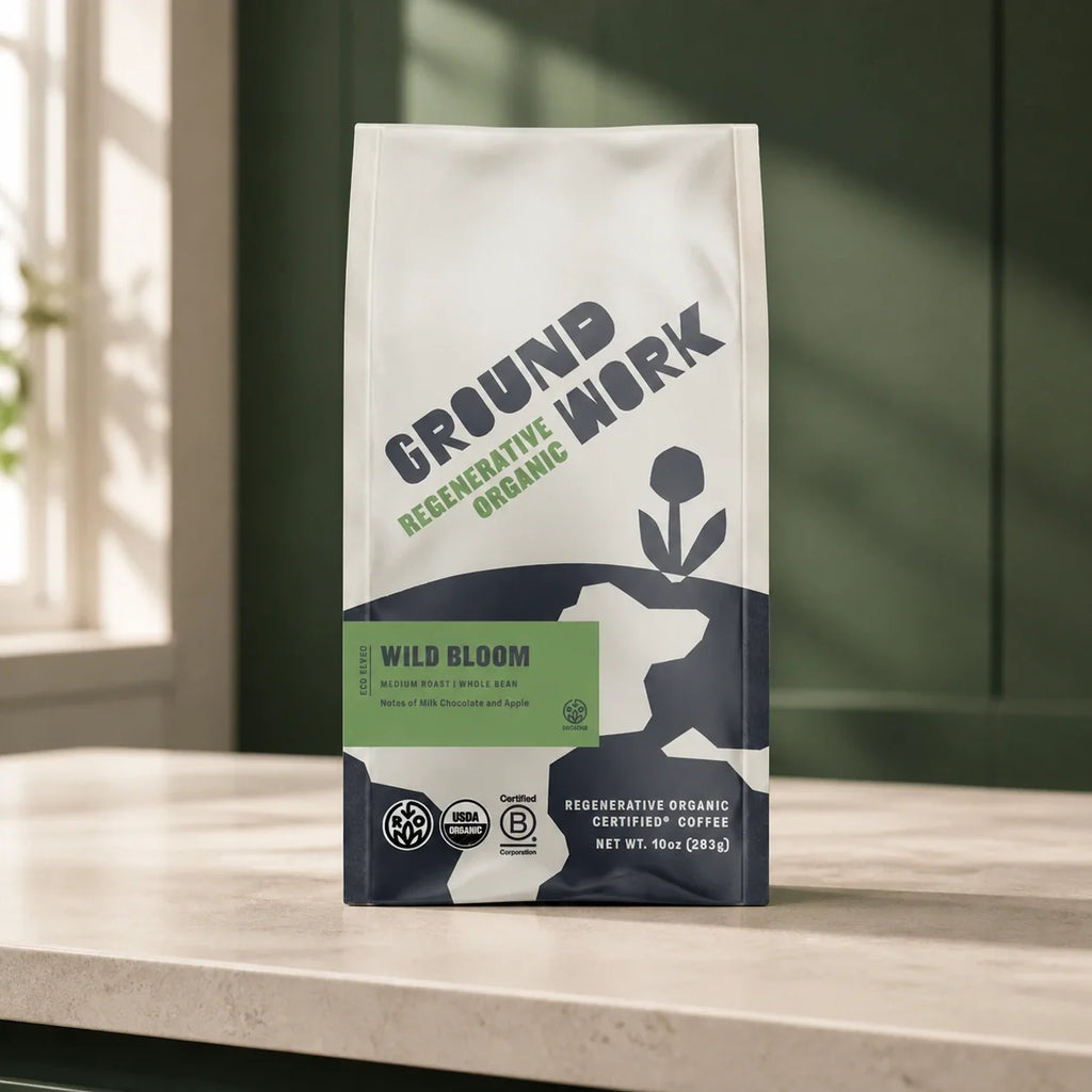 Groundwork Coffee Wild Bloom medium roast coffee bag, front of package