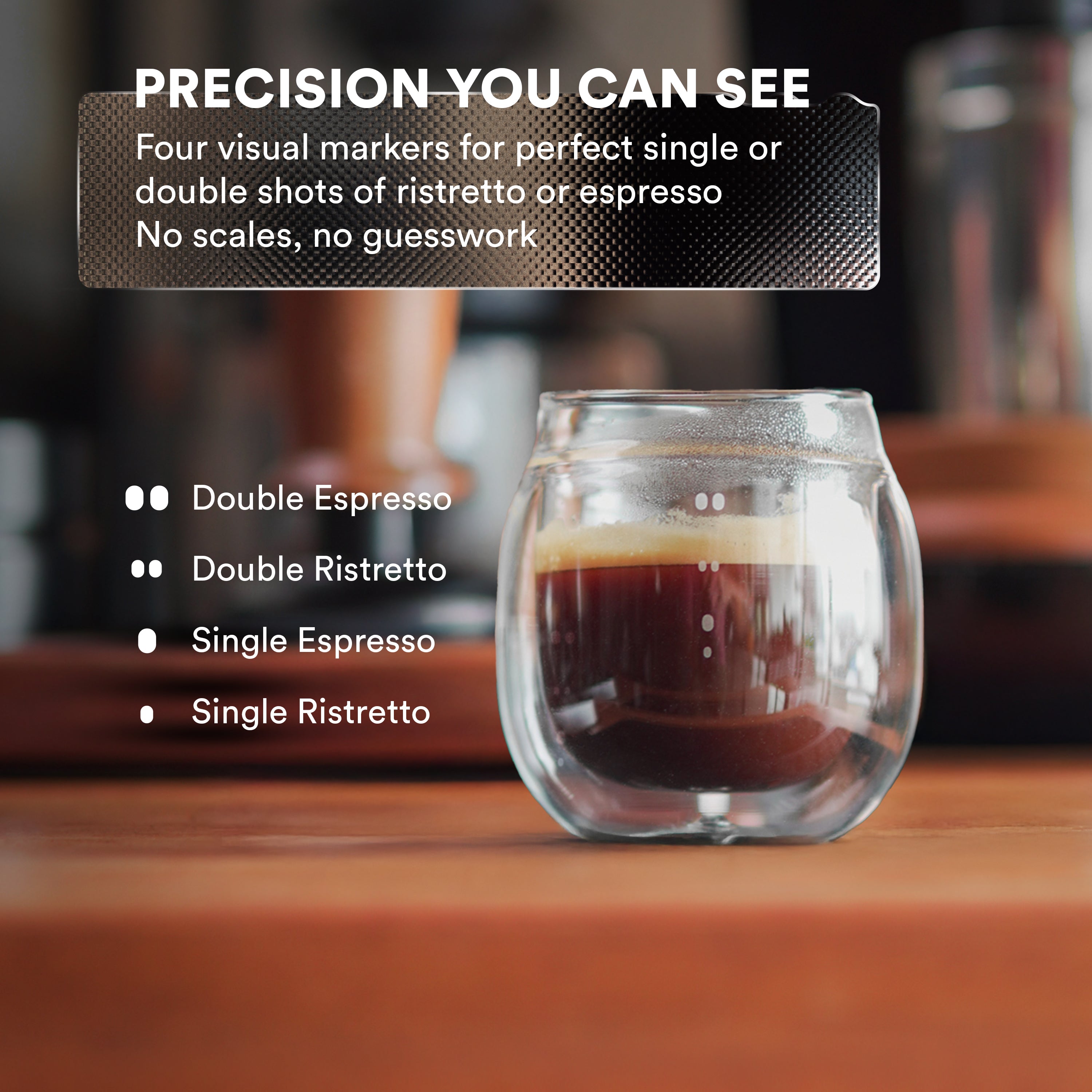 Ovalware Double-Wall Espresso Pouring Glasses — Set of 2