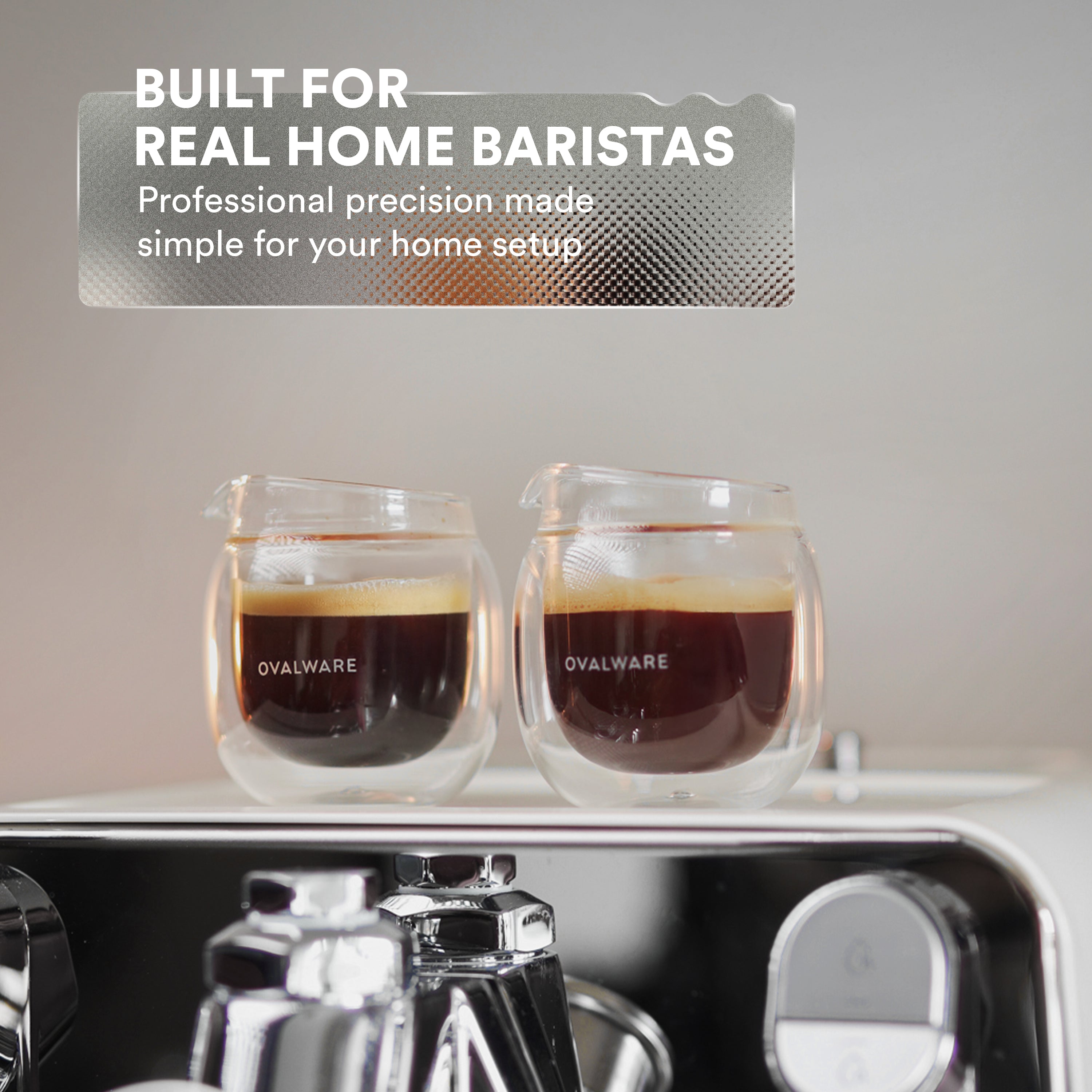 Ovalware Double-Wall Espresso Pouring Glasses — Set of 2