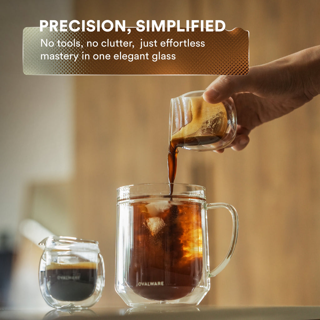 Ovalware Double-Wall Espresso Pouring Glasses — Set of 2