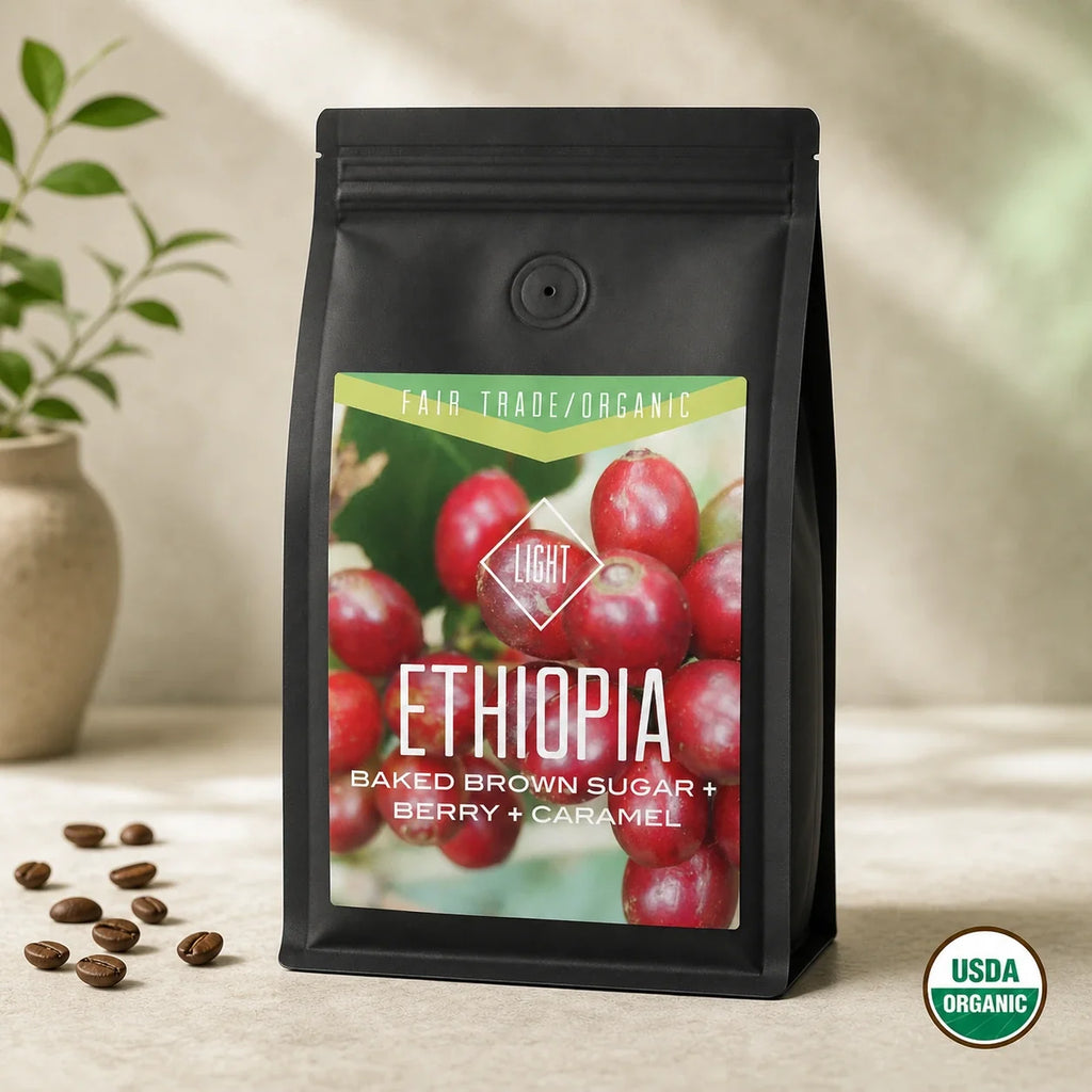 Centri Coffee Organic Fair Trade Ethiopia Oromia Natural coffee bag, front of package