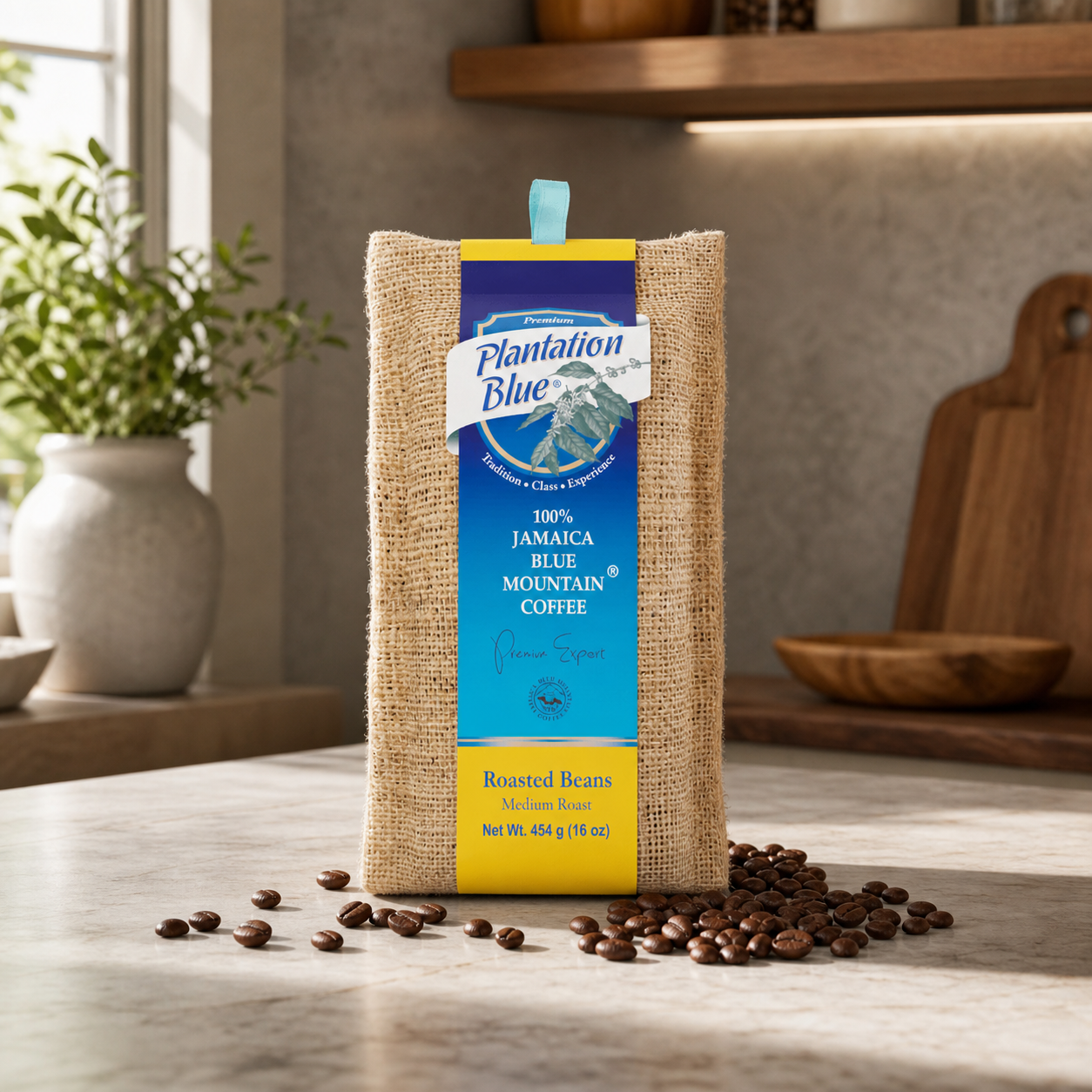 Plantation Blue 100% Jamaica Blue Mountain Coffee — 16 oz Whole Bean