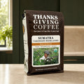 Thanksgiving Coffee Sumatra Takengon Highlands medium roast coffee bag, front of package
